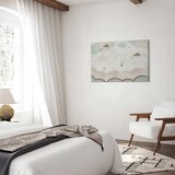  Slika - Cloudy Night Sky - Moons in Brown and Beige Hues Among Clouds and Numerous Little Stars on a Light Background 60x40 Stan | shoptok.hr