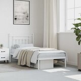  Metalni okvir za krevet s uzglavljem bijeli 90x200 cm | Eponuda.com