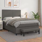  The Living Store Box spring postelja z vzmetnico siv 140x200 cm umetno usnje - Box Spring Postelja, (21517220) Cene