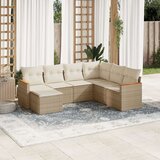  7-dijelni set vrtnih sofa od poliratana s jastucima bež | shoptok.hr