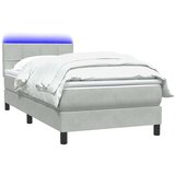  Box Spring krevet s madracem svijetlo sivi 80x220 cm samt | shoptok.hr