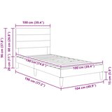  Krevetna konstrukcija Tamnosiva 100 x 190 cm Tkanina | shoptok.hr