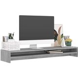 vidaXL Stojalo za zaslon sivo sonoma 100x24x13 cm konstruiran les | Shoptok.si