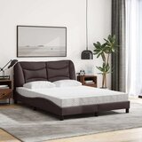  Postelja z vzmetnico temno rjav 120x200 cm blago | Shoptok.si
