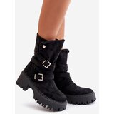 Boto Women's Ankle Boots On Chunky Heel With Buckles And Strap Black Nerelisa | shoptok.hr