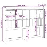  Vzglavje s predelki voščeno rjavo 150 cm trdna borovina, (21653180) | Shoptok.si
