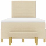  Krevet s opruga kutije s uzglavljem Krema 200 x 120 cm tkanina | shoptok.hr