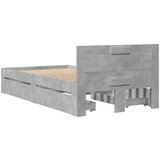  Okvir kreveta s uzglavljem siva boja betona 90x200 cm drveni | shoptok.hr