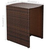  3-Dijelni bistro set od poliratana s jastucima smeđi | shoptok.hr