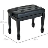  Klavirska stolica podesiva jastuk od umjetne kože za klavir i klavijature 64x35x45-55 cm crna | shoptok.hr