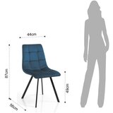 Tomasucci Modri žametni jedilni stoli v kompletu 2 ks Toffee – | Shoptok.si