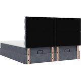 vidaXL Otomanski posteljni okvir z vzmetnicami siv 160x200 cm žamet | Shoptok.si