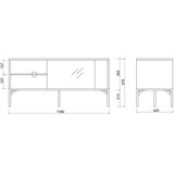 noo.ma TV omarica v barvi terakote 116x55x42 cm Met Mini – | Shoptok.si