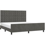  Okvir za krevet bez madraca tamnosivi 160x200 cm baršunasti | shoptok.hr