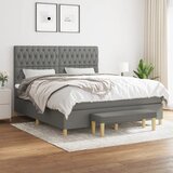  Okvir kreveta s oprugama i madrac svjetlosivi 180x200cm tkanina | shoptok.hr