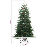  Umjetno božićno drvce s nogom 150 cm 150 LED lampica - Zelena 150 cm s LED žaruljama i zlatnim kuglicama | shoptok.hr