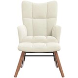  Stolica za ljuljanje s osloncem za noge krem bijela baršunasta | shoptok.hr