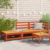 Maison Chic Vrtni kavč - Zunanji kavč s stolčkom za noge dvosed voščeno rjava borovina, (22041729) | Shoptok.si