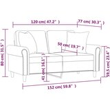  Dvosjed s ukrasnim jastucima svjetlosivi 120 cm baršunasti | shoptok.hr