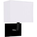 Searchlight Hotel Stenska svetilka mat črna, bel senčnik iz blaga, (22100594) | Shoptok.si