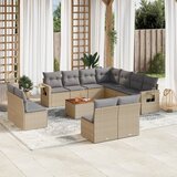 Maison Chic Seti vrtnega pohištva - Vrtna garnitura - Vrtni pohištvo set 12-delna z blazinami bež poli ratan, (21811220) | Shoptok.si