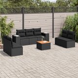  8-dijelni set vrtnih sofa od poliratana s jastucima crni | shoptok.hr