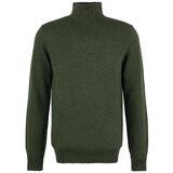 Barbour Puloverji Essential Wool Halp Zip Jumper - Mid Olive Zelena Cene