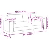  Trosjed Smeđi 220x77x82 cm Baršun | shoptok.hr