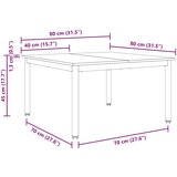  Stolić za kavu Prirodna 80 x 80 x 45 cm Čvrsto borovo drvo | shoptok.hr