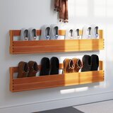 Furnova Stenski regal za čevlje 2 kosa voščeno rjav 110x8,5x23,5 cm, (21954443) | Shoptok.si