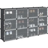 vidaXL Organizator za shranjevanje kock z 12 kockami in vrati Black PP Cene