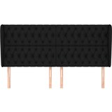  Uzglavlje s ušima crni 203x23x118/128 cm od tkanine | shoptok.hr