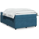 Maison Chic Box spring postelja - Vzmetna postelja z vzmetnico temno modra 120x200 cm žamet SL18285, (21894695) | Shoptok.si