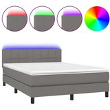  Box spring postelja z vzmetnico LED temno siva 140x200 cm blago, (20789312) | Shoptok.si
