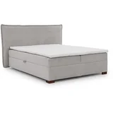 Svijetlo sivi boxspring krevet s prostorom za odlaganje 160x200 cm Lysa –