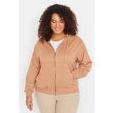 Trendyol Curve Plus Size Sweatshirt - Brown - Oversize | Shoptok.si