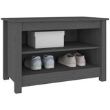  Klupa za cipele siva 70 x 38 x 45 5 cm od masivne borovine | shoptok.hr