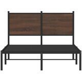  Metalni okvir kreveta bez madraca smeđi hrast 120x190 cm | shoptok.hr