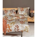 Janine posteljnina 135/200 cm mako saten bež, oranžna, rjava | Shoptok.si