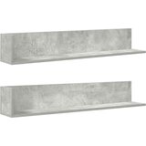  Zidne police 2 kom Beton siva 100x16,5x16,5cm Konstruirano drvo | Eponuda.com