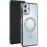 AVIZAR Diamantno ohišje za Samsung Galaxy A06 MagSafe Obris Strass, Črna, (5000010796) | Shoptok.si