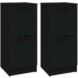 vidaXL Komoda 2 kosa črna 30x30x70 cm inženirski les | Shoptok.si