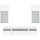  5-dijelni zidni TV elementi s LED bijeli od konstruiranog drva | shoptok.hr