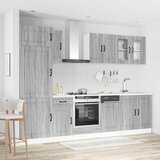  8-dijelni set kuhinjskih ormarića Kalmar konstruiranog drva Siva | Shoptok.si