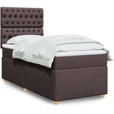 vidaXL Box spring postelja z vzmetnico temno rjava 90x200 cm blago, (21291759) | Shoptok.si