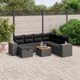 vidaXL 8-dijelni set vrtnih sofa od poliratana s jastucima crni | shoptok.hr