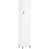 Maison Chic Visoka omara - Komoda - Predalnik bela 34,5x34x180 cm inženirski les, (21720577) | Shoptok.si