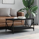 vidaXL Klubska mizica črna 90x50x45 cm inženirski les Cene
