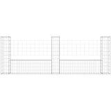  Gabionska košara U-oblika s 3 stupa 260 x 20 x 100 cm željezna | shoptok.hr