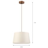 Luster na sajli AIDA 1xE27/15W/230V prečnik 35 cm hrast/krem | Eponuda.com